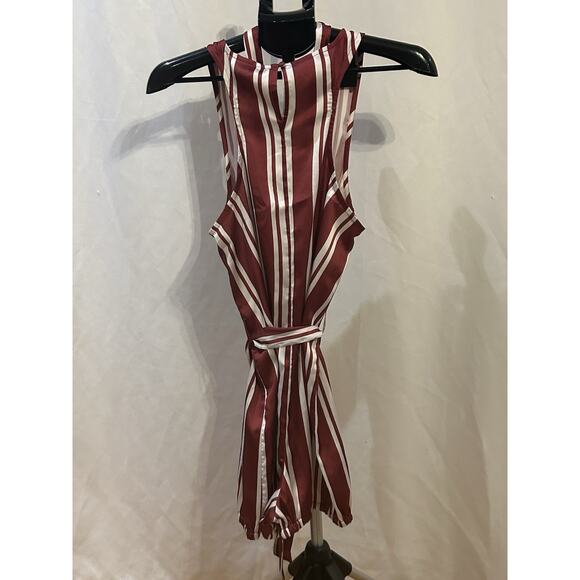 NWT Anthropologie Red/White Silky Pajama Romper size S - Picture 2 of 7